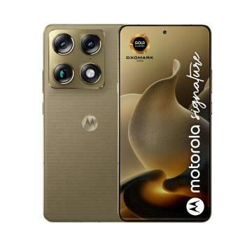 Motorola signature 17,2 cm (6.78") Doppia SIM Android 16.0 5G USB tipo-C 16 GB 512 GB 5200 mAh Oro PANTONE Martini Olive