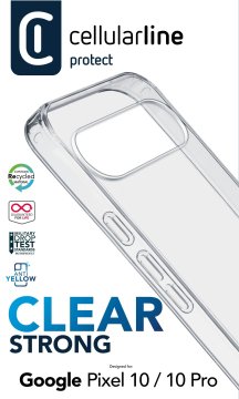 Cellularline Clear Strong - Pixel 10 Custodia rigida con bordi in gomma
