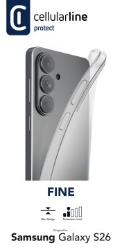 Cellularline Fine - Galaxy S26 Cover in gomma morbida ultra sottile e trasparente