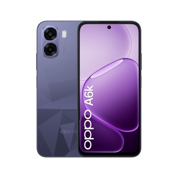 OPPO A6k AI Smartphone, doppia fotocamera 13MP+QVGA, Selfie 5MP, Display 6.75” 120HZ IPS HD+, 6100mAh, RAM 4GB(Esp1GB/2GB/4GB)+ROM 256GB [Versione Italia], Crystal Nero