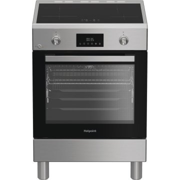 Hotpoint Ariston H6I8LMSAX cucina libera installazione inox, 60x60cm, piano induzione,forno elettrico ventilato, 73Lt, classe A