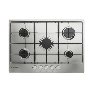 Indesit THP 752 IX/I 1 piano gas inox 75cm 5 fuochi griglie smaltate