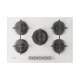 Indesit ING 72T/WH 1 piano gas vetro bianco 75cm 5 fuochi bruciatore doppia corona griglie in ghisa lavabili in lavastoviglie 2