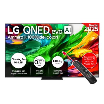 LG QNED evo AI 75'' Serie QNED86 75QNED86A6A, MiniLED 4K, Dimming Pro, Dolby Vision, SMART TV 2025