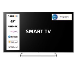 SABA SA65KN9VDA SMART TV 65" ULTRA HD 4K, Sistema operativo VIDAA, Triplo tuner DVBT2/C/S2 HEVC MAIN10, Certificato TivuSAT, Piedistallo centrale, Dolby Audio