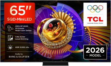 TCL C7L TV 65C7L SQD‑Mini LED da 65", 4K HDR, 3000 nit, 1.152 zone di dimming, Google TV, 144Hz, Dolby Vision & Atmos, Audio Bang & Olufsen