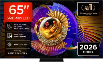 TCL C7L TV 65C7L SQD‑Mini LED da 65", 4K HDR, 3000 nit, 1.152 zone di dimming, Google TV, 144Hz, Dolby Vision & Atmos, Audio Bang & Olufsen
