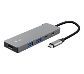 Trust 26062 hub di interfaccia USB tipo-C Grigio