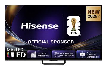 Hisense Smart TV MiniLED 165Hz 55" 4K 55U7S PRO, Schermo Anti-Riflesso, Dolby Atmos 2.1.2 By Devialet, VIDAA OS, Dolby Vision IQ, Native 165Hz Game Mode, 4 HDMI 2.1, Wifi, BT, AirPlay2, lativù 4K
