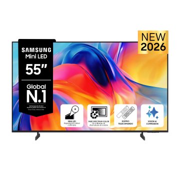 Samsung Mini LED AI TV 55" UE55M70HAUXZT 4K, Processore Mini LED 4K, 4K Upscaling, Color Booster, OTS Lite, Metal Stream Design, Vision AI Smart TV, 2026