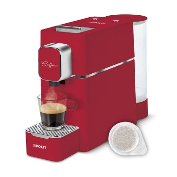 Polti Coffea S15R, macchina da caffè a cialde E.S.E. da 44 m con espulsione automatica delle cialde nell'apposito cassetto, serbatoio removibile da 0,85 l