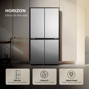 Haier HCR59F18DNMM frigorifero side-by-side Libera installazione 706 L Acciaio inox