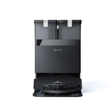 Ecovacs DEEBOT T50 OMNI Gen3, Robot aspirapolvere lavapavimenti, 25.000 Pa, spazzola laterale e mocio a estensione, ZeroTangle 3.0, AIVI 3D 3.0, stazione OMNI All-in-One, lavaggio a 75 °C, 81 mm, Nero
