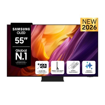 Samsung OLED AI TV 55" QE55S95HFTXZT 4K, Processore NQ4 AI Gen3, 4K AI Upscaling Pro, Glare Free, OLED HDR Pro, Motion Xcelerator 165Hz, Dolby Atmos & OTS+, Infinity One Design, Vision AI Smart TV, 20