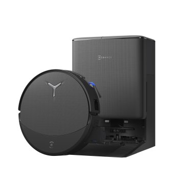Ecovacs DEEBOT T90 PRO OMNI Robot aspirapolvere lavapavimenti, 30.000 Pa, ricarica PowerBoost, OZMO ROLLER 3.0 con TruEdge 3.0, erogazione automatica della soluzione detergente, AGENTE YIKO AI, Nero