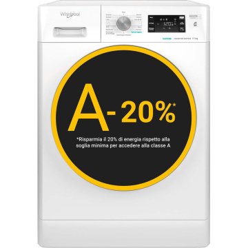 Whirlpool FFB 1148 BSV IT Lavatrice 11kg, 100% DI FRESCHEZZA, ANCHE SE DIMENTICHI IL BUCATO, classe A-20%, colore bianco, 1400 giri, vapore