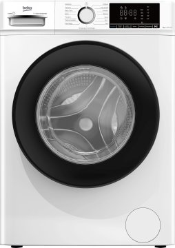 Beko b100 BMX7126DB 7kg classe A bianco, inverter 1200 giri, display XL, oblò nero, funzione vapore