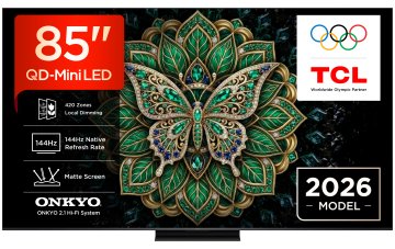 TCL C6K Pro TV 85C6K PRO 85” QD-Mini LED TV, 4K HDR 1000 nits, 420 zone di dimming, Pannello HVA Matte, Google TV, Dolby Vision & Atmos, 2.1 Onkyo, 144Hz, AirPlay 2
