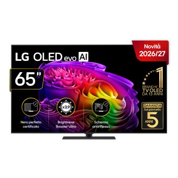 LG OLED evo AI 65'' Serie G6S OLED65G66LS, 4K, Hyper Radiant Color, Processore α11 Gen3, VRR 165Hz,G-Sync, SMART TV 2026