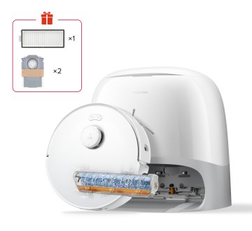Roborock Qrevo Curv 2 FlowX Robot Aspirapolvere e Lavapavimenti, 270mm Autopulizia Rullo, Aspirazione 20.000 Pa, Protezione Rullo per Tappeti Asciutti, Stazione Multifunzionale, Videochiamata, Hello R