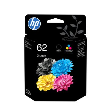 HP Confezione da 2 cartucce originali di inchiostro nero/tricromia 62