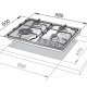 De’Longhi FFN 46 ASV piano cottura Nero Da incasso 58 cm Gas 4 Fornello(i) 3