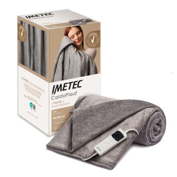 Imetec CaldoPlaid Adapto Plus Mélange 150x100 cm, Plaid riscaldabile, Morbida Coperta elettrica, Tecnologia Adapto Plus, Sistema Sicurezza ElectroBlock, Caldo Subito, 6 Temperature, Bassi Consumi, Lav