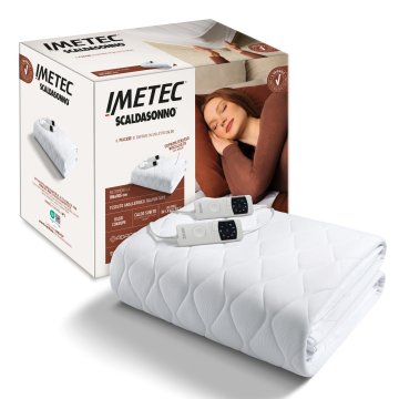 Imetec Scaldasonno Maxi Adapto Plus, Matrimoniale 195x165 cm, Coprimaterasso riscaldato, Tessuto Anallergico trapuntato, Caldo Subito, Tecnologia Brevettata Adapto Plus, Sistema Sicurezza ElectroBlock