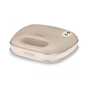 Ariete Linea Vintage 1963 Sandwich Maker Vintage, Piastra elettrica per toast, Sandwich e panini, 750W, Piastre fisse grill, Rivestimento antiaderente, Posizione e riponimento verticale, Beige