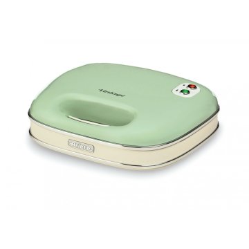 Ariete Linea Vintage 1963 Sandwich Maker Vintage, Piastra elettrica per toast, Sandwich e panini, 750W, Piastre fisse grill, Rivestimento antiaderente, Posizione e riponimento verticale, Verde