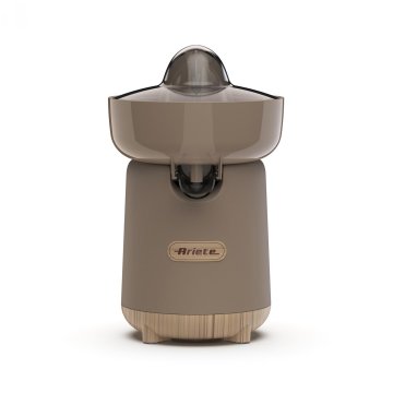 Ariete 417 Spremiagrumi Breakfast Wood, 40W, Effetto Legno, 2 Coni, Beccuccio Antigoccia, Attivazione a Pressione, Tortora