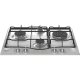 Hotpoint Ariston PCN R643N T/IX/HA Piano cottura 60 cm, griglie smaltate effetto ghisa, 4 fuochi di cui 1 tripla corona 2