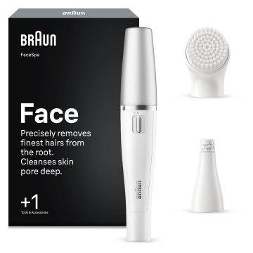 Braun FaceSpa, Epilazione E Pulizia Viso, +1 Accessorio, 810, Bianco/Argento