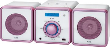 AEG MC 4455 Digitale FM, MW Rosa, Bianco Riproduzione MP3