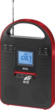 AEG MMR 4128 Portatile Digitale Nero, Rosso