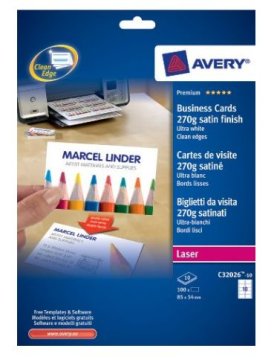 Avery C32026-10 biglietto da visita Laser Carta 100 pz