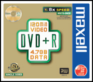 Maxell DVD+R 4.7GB 8x SlimCase 10pk 4,7 GB 10 pz