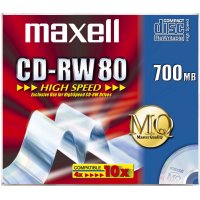 Maxell CD-RW 700MB 80Min 1-10x HighSpeed JC 10pk 10 pz