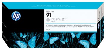 HP Cartuccia di inchiostro pigmentato grigio chiaro originale DesignJet 91 da 775 ml