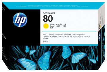 HP 80 175-ml Yellow DesignJet Ink Cartridge cartuccia d'inchiostro 1 pz Originale Resa standard Giallo