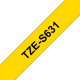 Brother Cassetta nastro per etichettatura originale TZe-S631 – Nero su giallo, 12 mm di larghezza 2