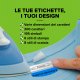 DYMO LetraTag etichette originali in plastica | rotolo da 12 mm x 4 m | stampa nera su blu | LT etichette autoadesive per etichettatrice LetraTag | 1 pezzo 13