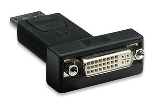 Manhattan DisplayPort Adapter DisplayPort 20-pin M DVI-I 24+5-pin FM Nero