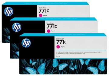 HP Confezione da 3 cartucce di inchiostro magenta DesignJet 771C, 775 ml