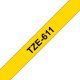 Brother TZE-611 nastro per etichettatrice Nero su giallo 2