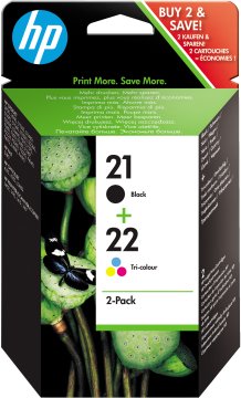 HP Confezione da 2 cartucce originali di inchiostro nero 21/tricromia 22
