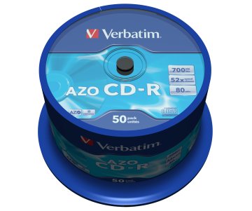Verbatim CD-R AZO Crystal 700 MB 52x 50 pz