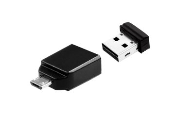 Verbatim Nano - Memoria USB da 32 GB con Adattatore Micro USB - Nero