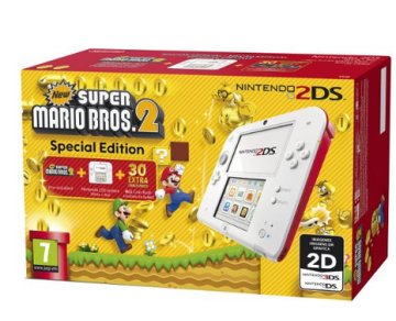 Nintendo 2DS + Super Mario Bros 2 console da gioco portatile 8,97 cm (3.53") 1 GB Touch screen Wi-Fi Rosso, Bianco