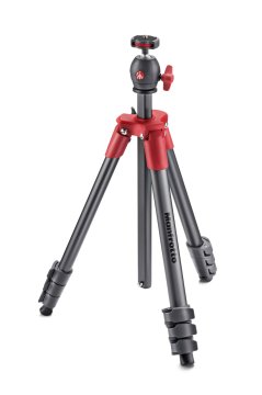 Manfrotto MKCOMPACTLT-RD treppiede Fotocamere digitali/film 3 gamba/gambe Antracite, Rosso